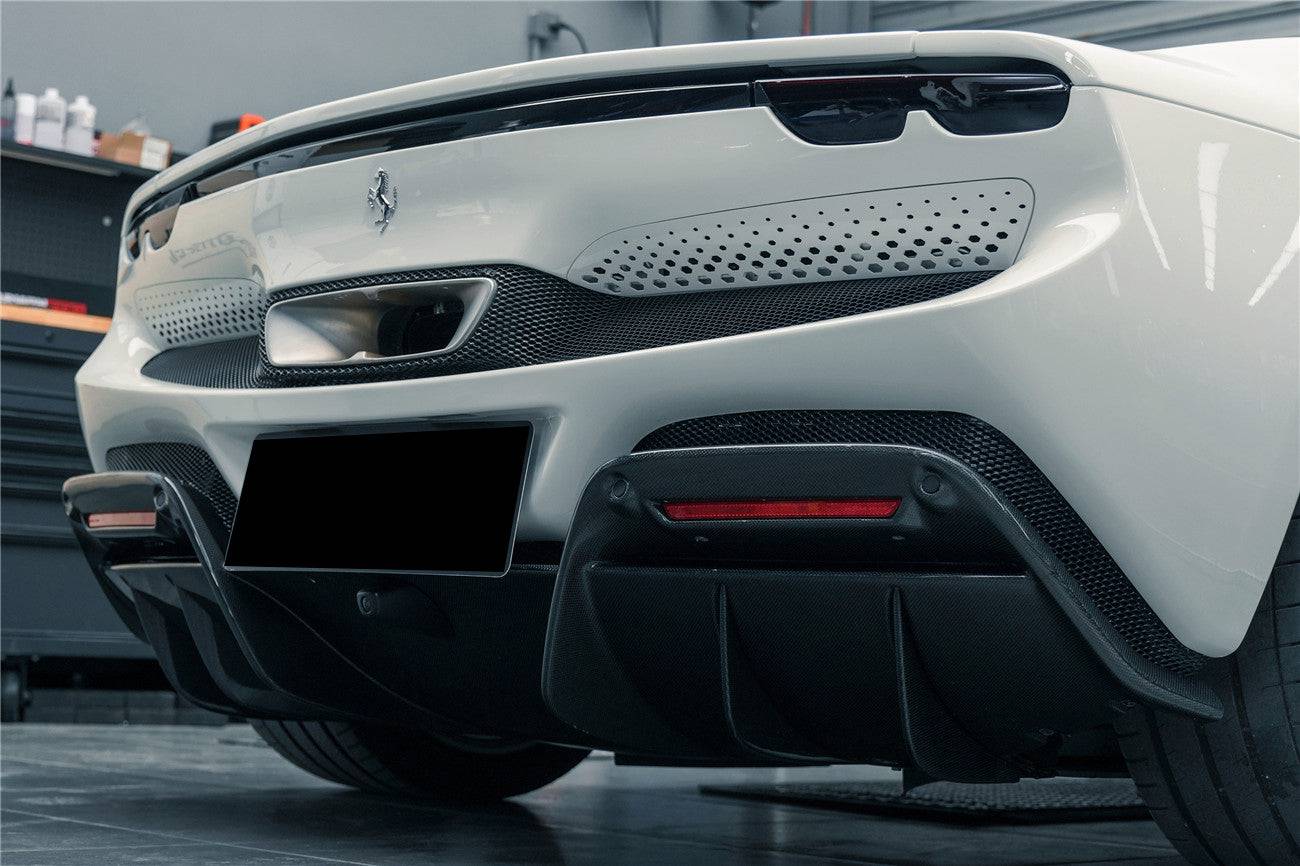 2022-2026 Ferrari 296 Type F171 Autoclave Carbon Fiber Rear Diffuser Carbonado (OE) Fits: GTB, GTS