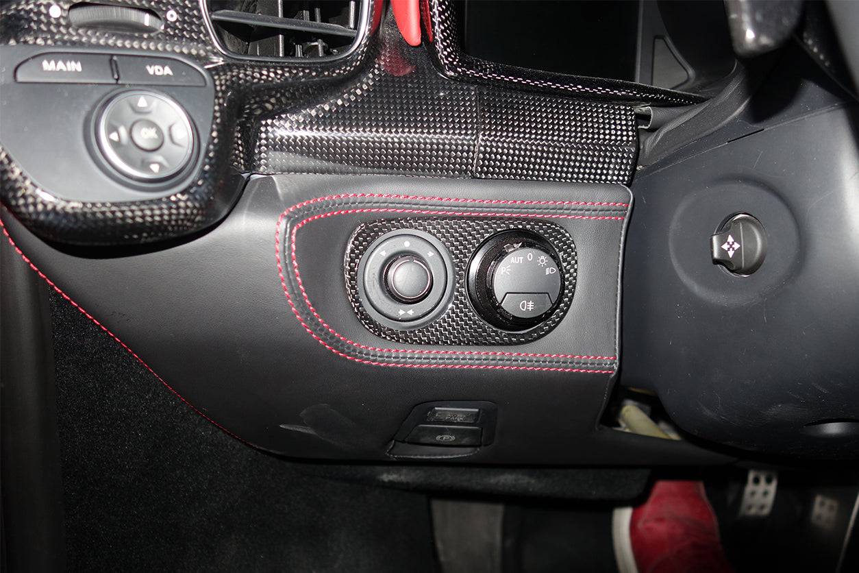 2010-2015 Ferrari Carbon Fiber Light Switch Patch Carbonado (OE) Fits: 458 Italia and Spider
