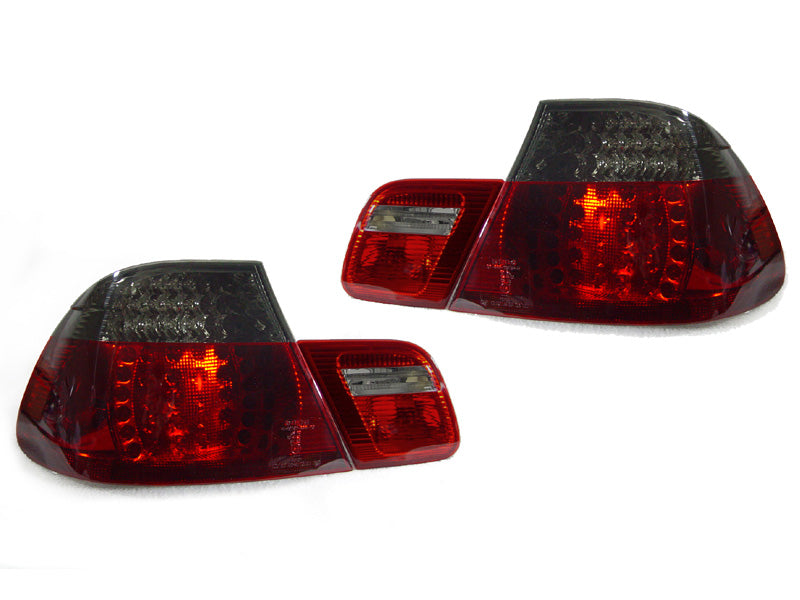 1999-2003 Bmw E46 2d Depo Red/Smoke Led Tail Lights - 4 Pieces